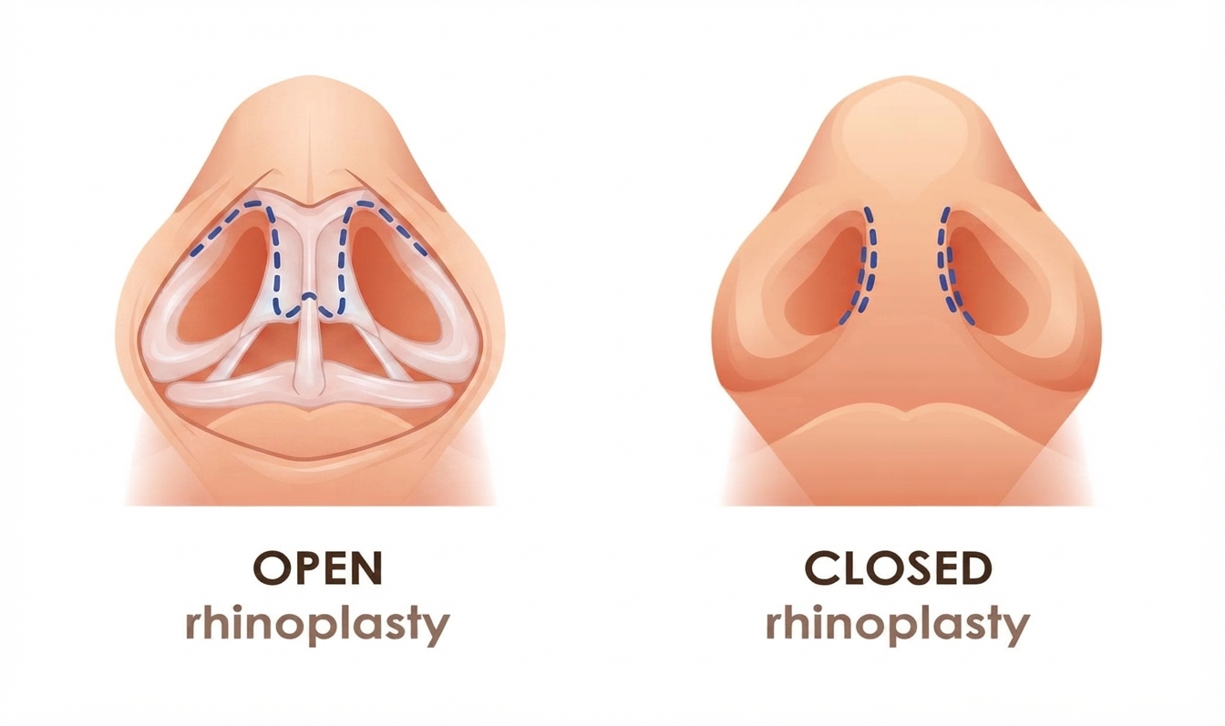 Open vs Closed Rhinoplasty Открытая и закрытая ринопластика Բաց և փակ ռինոպլաստիկա